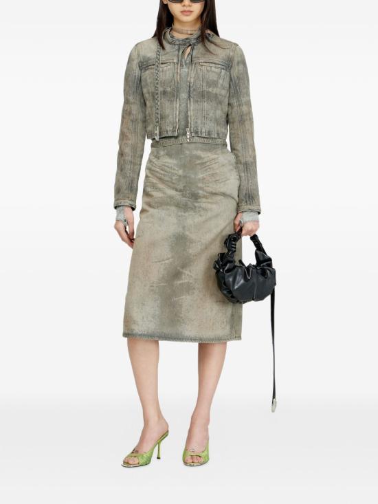 26SS 디젤 드-사픽스-Fsi1 크롭트 재킷 인 코튼-헴프 새틴 데님 A23766 09P2402 - DIESEL