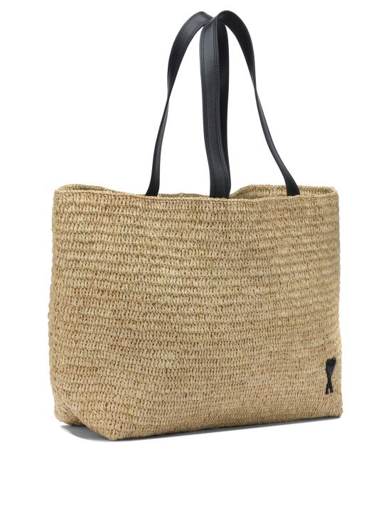 26SS 아미 빅 하트 로고 라피아 토트백 ULL740 AW0036113 Beige - AMI