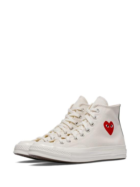 26SS 꼼데가르송 플레이 X 컨버스 스니커즈 AZ K129 001WHITE Beige - COMME DES GARCONS PLAY CONVERSE