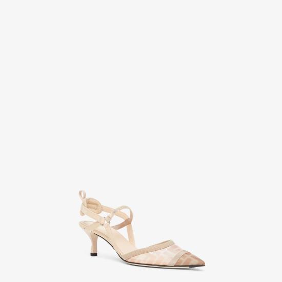 26SS 펜디 콜리브리 라이트 FF 메쉬 미디움 힐 슬링백 8J8589AQ6U F1R8N PINK - FENDI