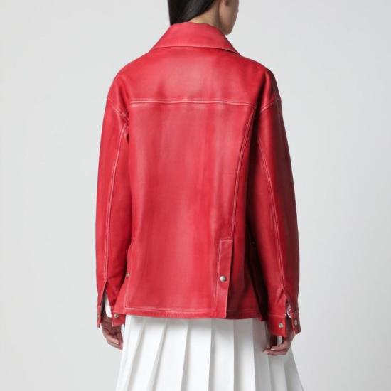 26SS 하프보이 가죽 자켓 HS261WL017LT041 602 RED - HALFBOY