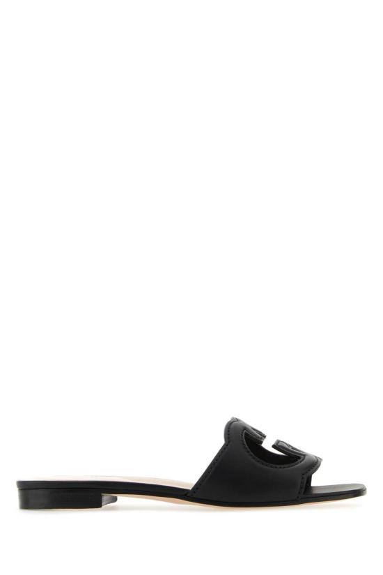 26SS 구찌 인터로킹 G 컷아웃 슬라이드 샌들 694451US0001000 BLACK