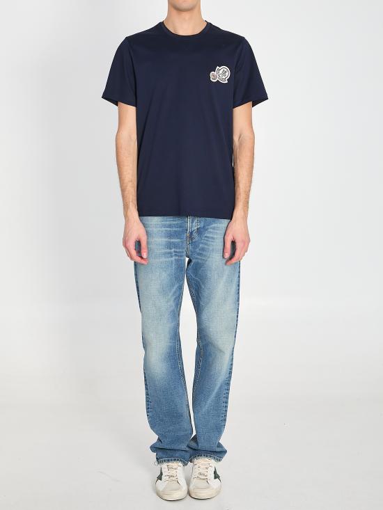 26SS 몽클레어 반팔 티셔츠 L10918C000688390Y 773 BLUE - MONCLER