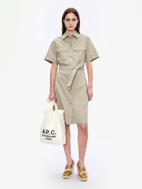 26SS 아페쎄 미디 원피스 COHNEF35281 KAV GREEN - A.P.C.