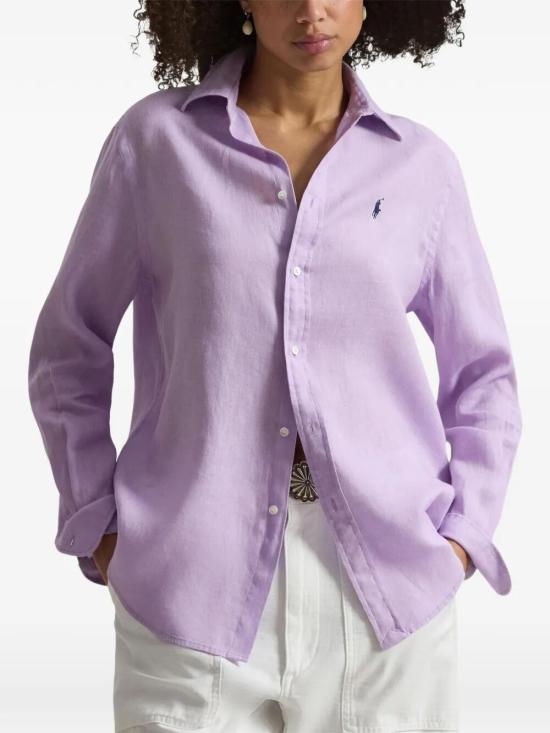 26SS 폴로 랄프로렌 포니 자수 리넨 셔츠 (211970730009) 211970730098 513 PINK PURPLE - POLO RALPH LAUREN