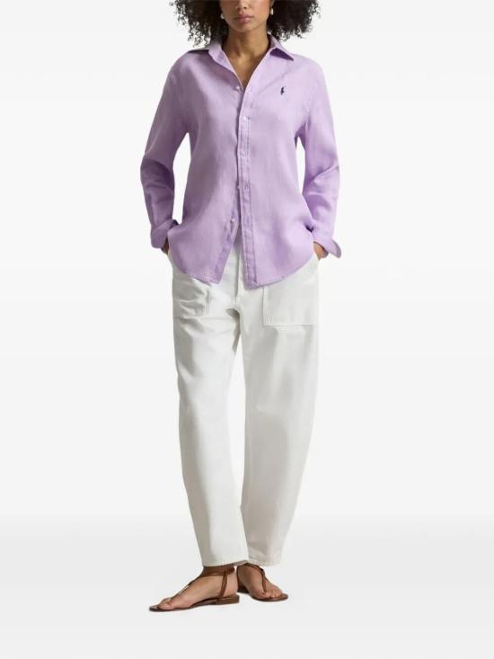 26SS 폴로 랄프로렌 포니 자수 리넨 셔츠 (211970730009) 211970730098 513 PINK PURPLE - POLO RALPH LAUREN