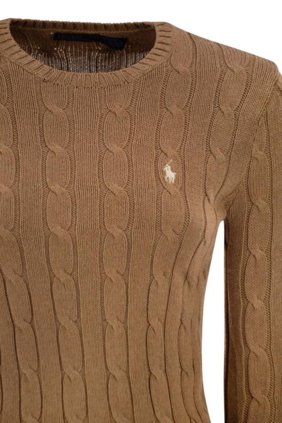  폴로 랄프로렌 폴로 자수 케이블 니트 스웨터 211971795 002 CAMEL - POLO RALPH LAUREN