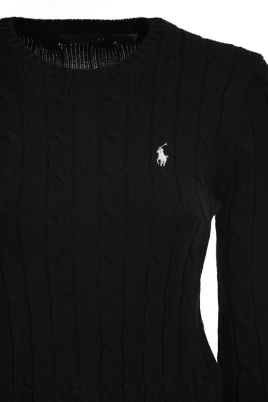  폴로 랄프로렌 포니 로고 피마코튼 케이블 니트 스웨터 211971869 006 BLACK - POLO RALPH LAUREN