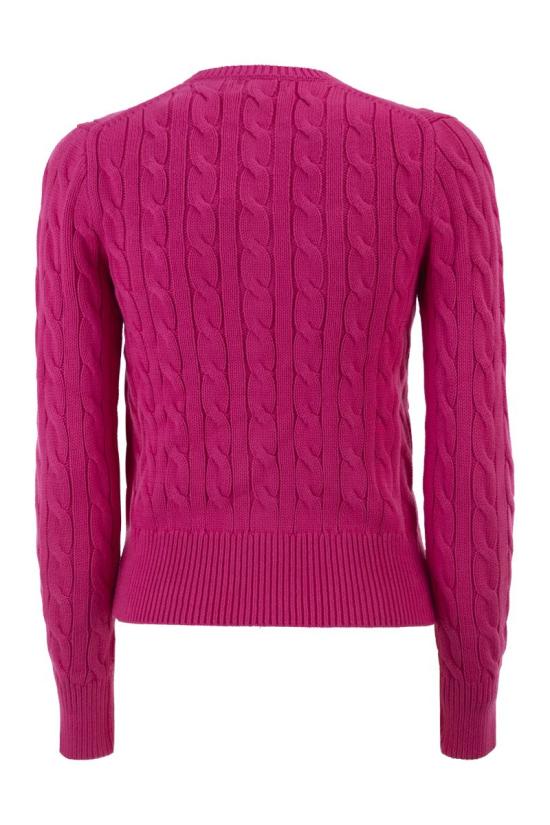 26SS 폴로 랄프로렌 폴로 자수 케이블 니트 가디건 211971868 509 FUCHSIA - POLO RALPH LAUREN
