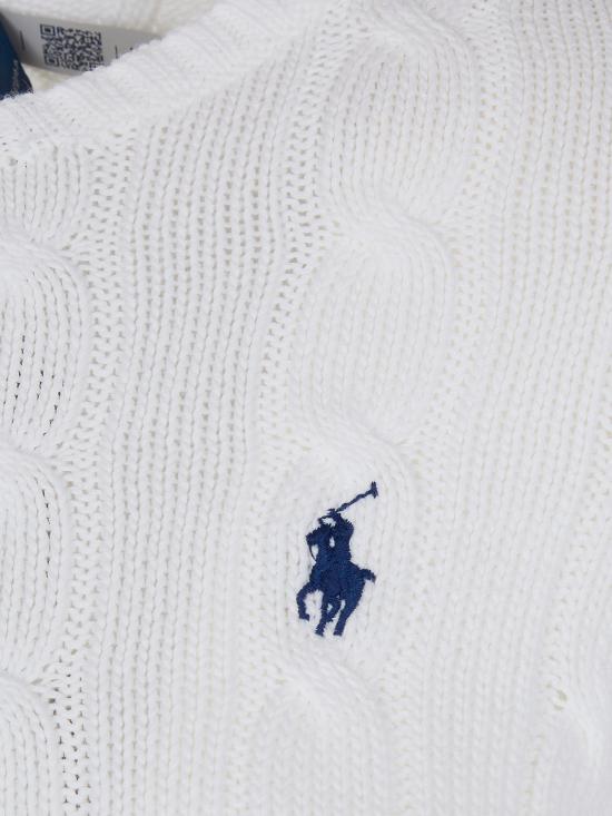  폴로 랄프로렌 포니 로고 피마코튼 케이블 니트 스웨터 211971869 007 WHITE - POLO RALPH LAUREN