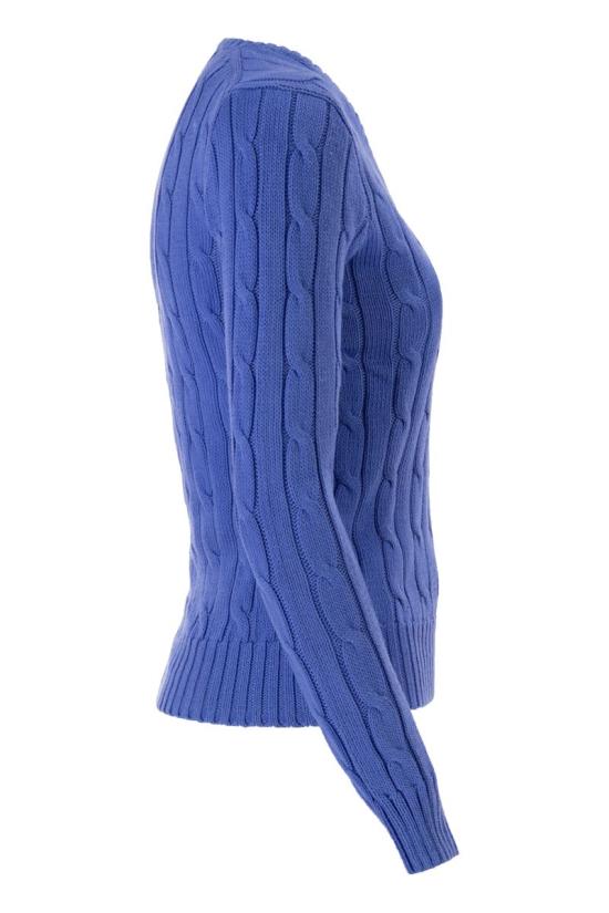26SS 폴로 랄프로렌 포니로고 피마 코튼 케이블 니트 V넥 스웨터 211971870 504 BLUETTE - POLO RALPH LAUREN