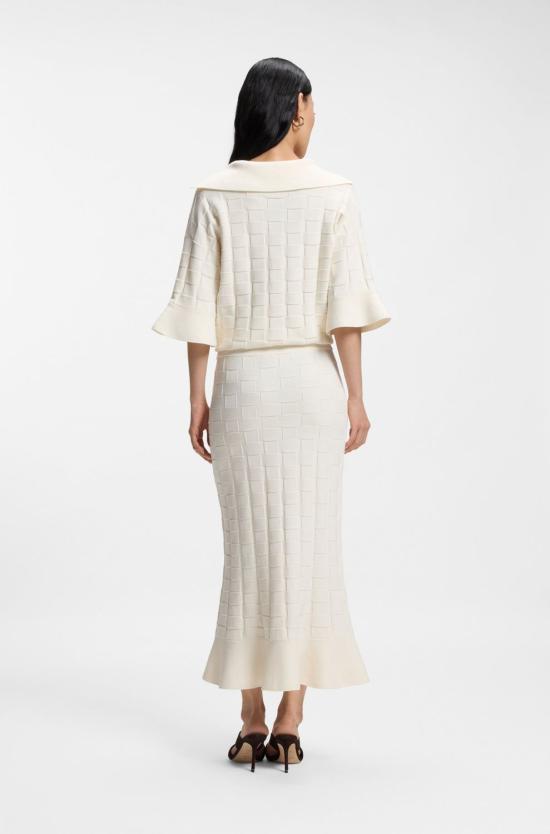 26SS 보스 미디 스커트 50556678118 WHITE - BOSS