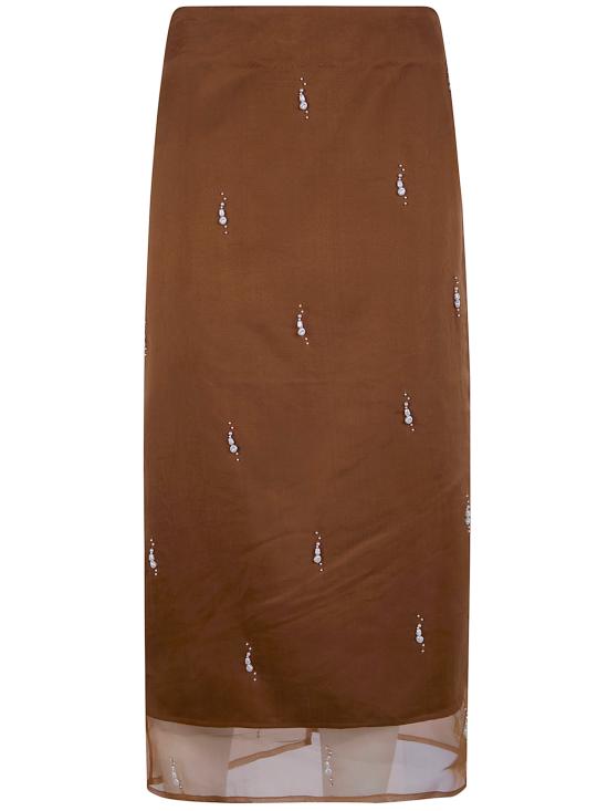 26SS 로에 미디 스커트 41832170 259473 BROWN