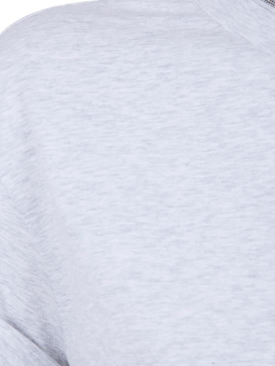 26SS 브루넬로 쿠치넬리 콘트라스트 트림 코튼 티셔츠 M0T18BD200098 C8003 GREY - BRUNELLO CUCINELLI