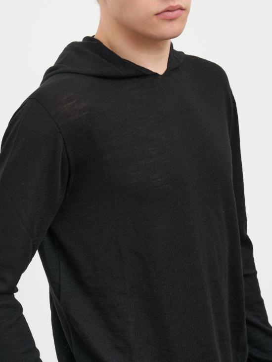 26SS 릭 오웬스 후드 티셔츠 NRU01F2623M09 BLACK - RICK OWENS
