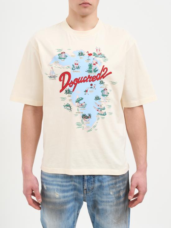 26SS 디스퀘어드2 반팔 티셔츠 NS71GD1643D20020103 CREAM