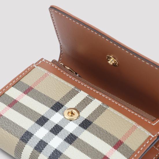 26SS 버버리 스몰 체크 폴딩 지갑 8109800 A9534 VNTG CHK BRIAR BROWN - BURBERRY