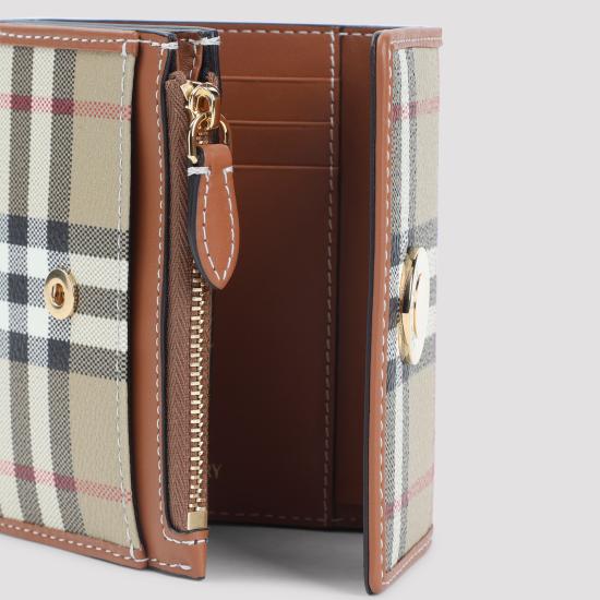 26SS 버버리 스몰 체크 폴딩 지갑 8109800 A9534 VNTG CHK BRIAR BROWN - BURBERRY