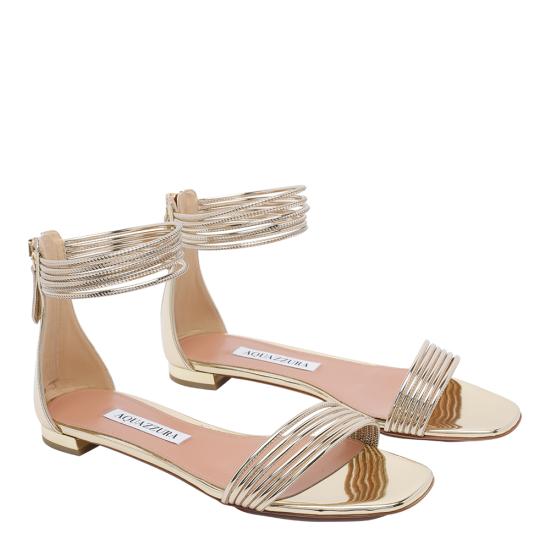 26SS 아쿠아주라 샌들 SWYFLAS0 SSYSOG Golden - AQUAZZURA
