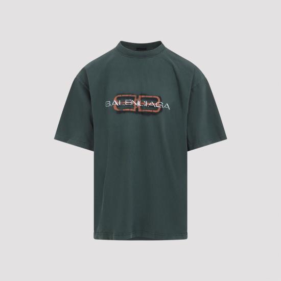 26SS 발렌시아가 반팔 티셔츠 764235 TTVD6 3004 DARK GREEN - BALENCIAGA