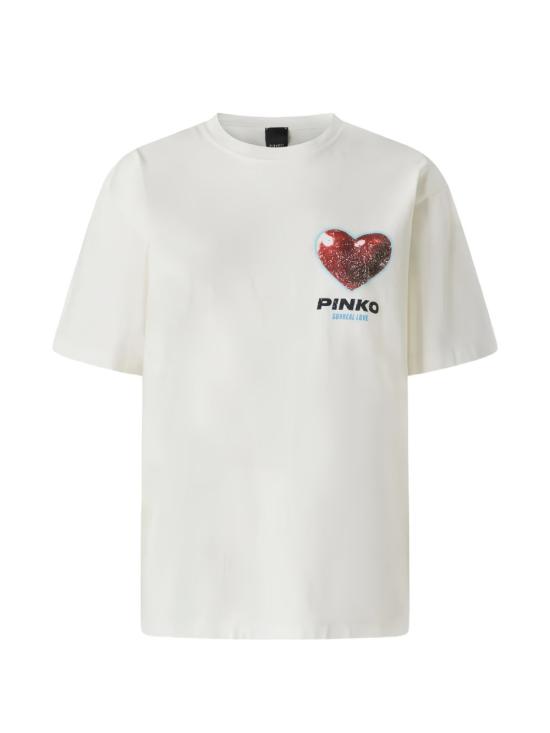 26SS 핑코 반팔 티셔츠 105526 A33FZ05 BIANCO BIANCANEVE