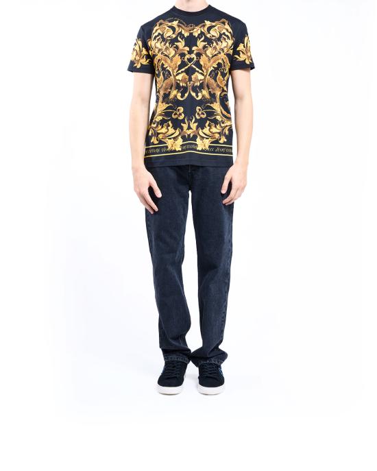 25FW 베르사체 반팔 티셔츠 79GAH6SB JS505 g89 NERO MULTI - VERSACE