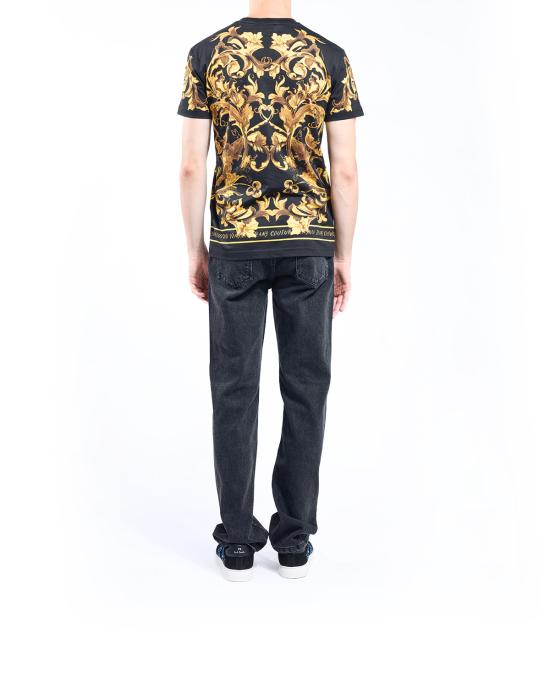 25FW 베르사체 반팔 티셔츠 79GAH6SB JS505 g89 NERO MULTI - VERSACE