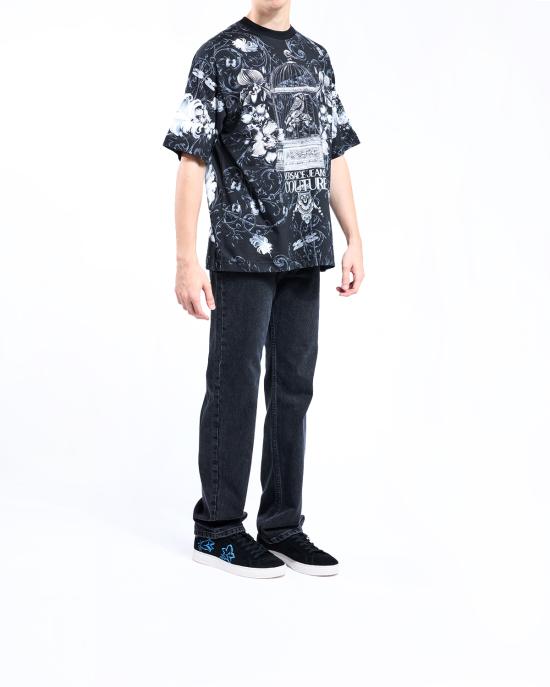 25FW 베르사체 반팔 티셔츠 79GAH6XC JS506 U23 NERO - VERSACE