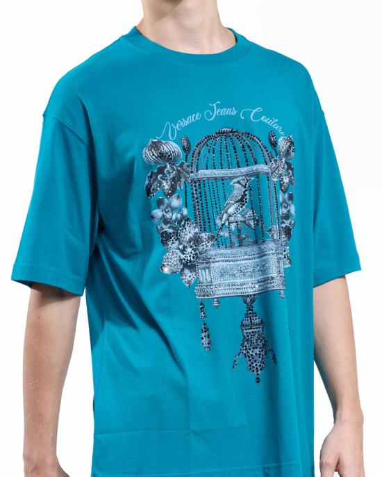 25FW 베르사체 반팔 티셔츠 79GAHP08 CJ01P 296 VERDE - VERSACE