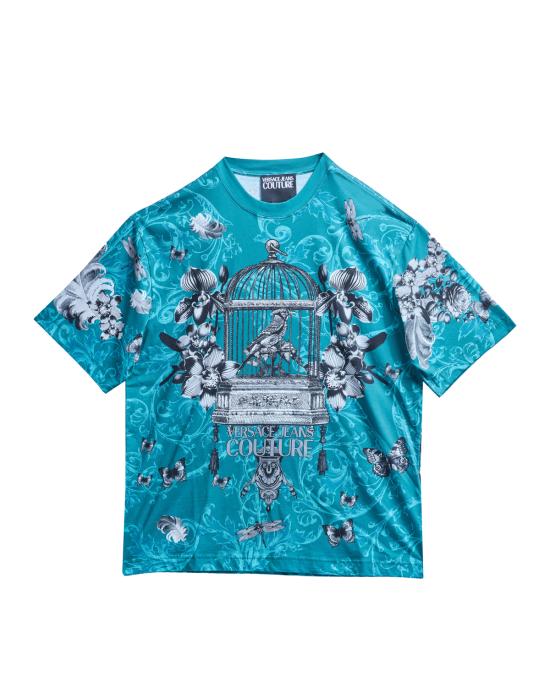 25FW 베르사체 반팔 티셔츠 79GAH6XC JS506 U20 VERDE ACQUA