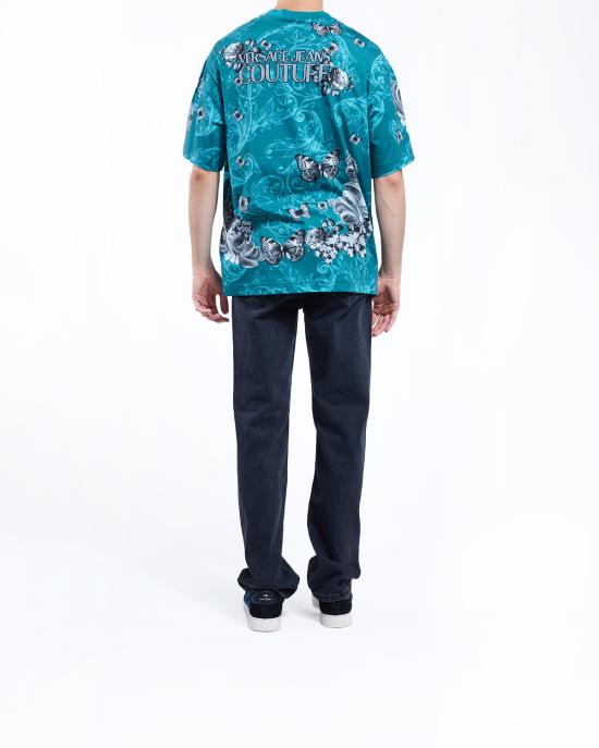 25FW 베르사체 반팔 티셔츠 79GAH6XC JS506 U20 VERDE ACQUA - VERSACE