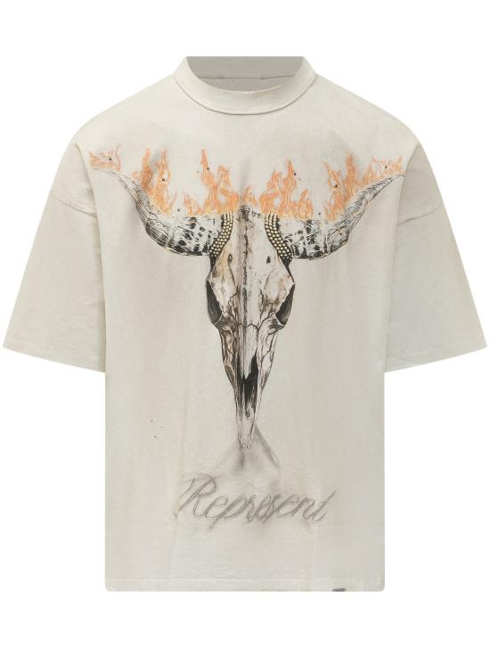 26SS 리프레젠트 반팔 티셔츠 MLM100592 30 WASHED ECRU