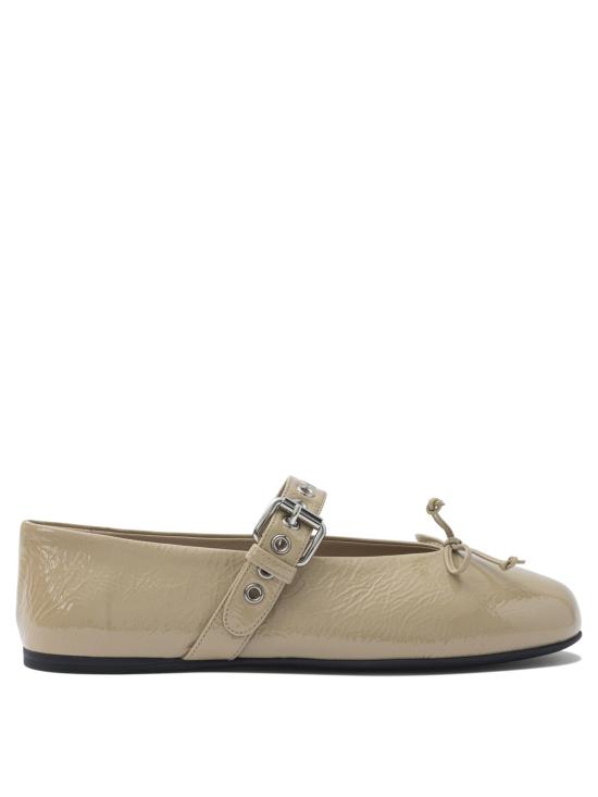  미우미우 가죽 발레리나 플랫 슈즈 5F210EH27F0036 F 005 Beige