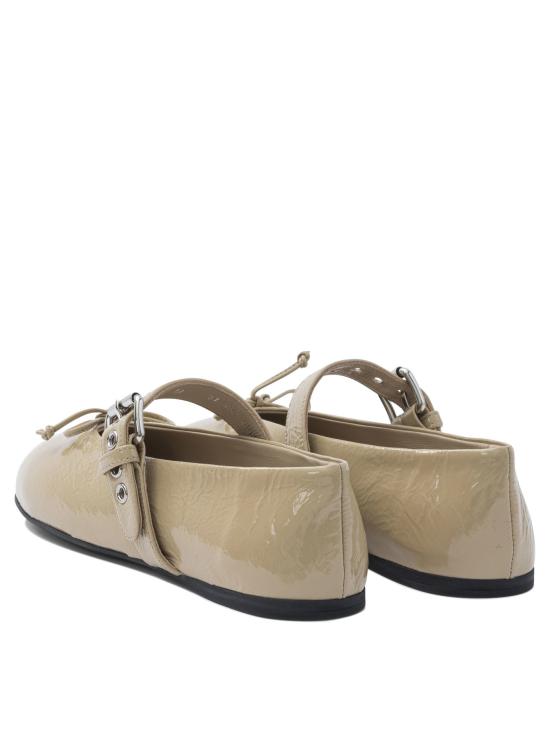  미우미우 가죽 발레리나 플랫 슈즈 5F210EH27F0036 F 005 Beige - MIU MIU