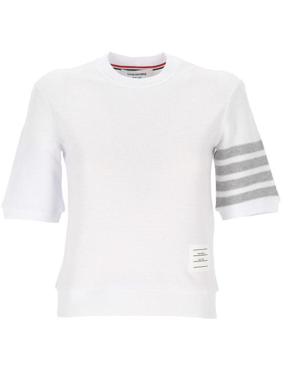 26SS 톰브라운 텍스처드 코튼 피케 4바 티셔츠 FJS222A J0248100 White