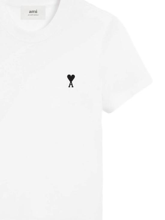 26SS 아미 스몰 하트 로고 코튼 크롭 티셔츠 FTS347 724100 White - AMI