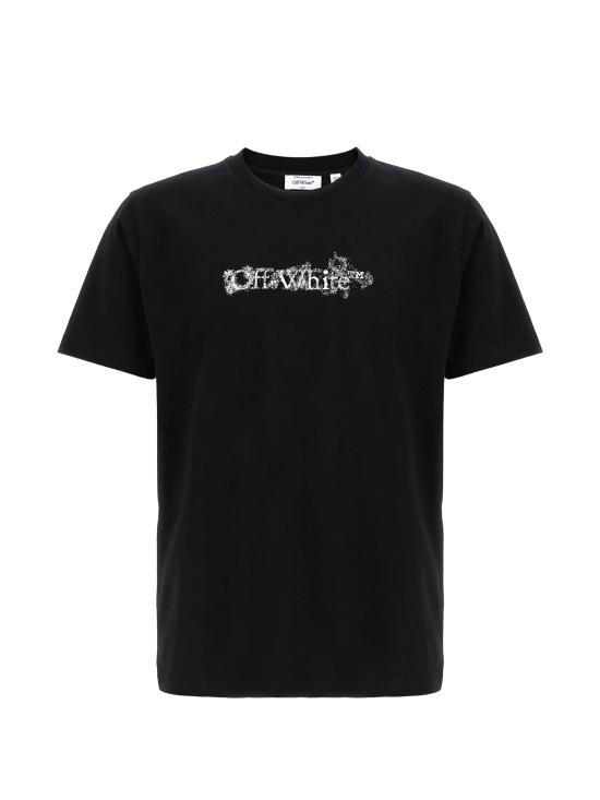 26SS 오프화이트 반팔 티셔츠 44MAA027S26J007 001 Black