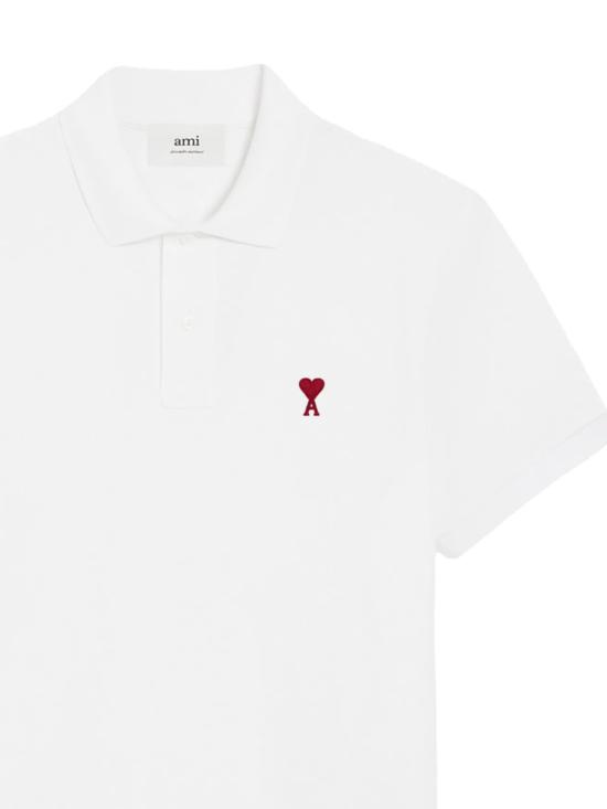 26SS 아미 스몰 하트 로고 폴로 티셔츠 BFUPL001 760100 White - AMI