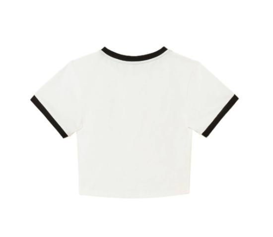 26SS [키즈] 트윈셋 티셔츠 261GJ2253 10973 OFF WHITE NERO - TWINSET