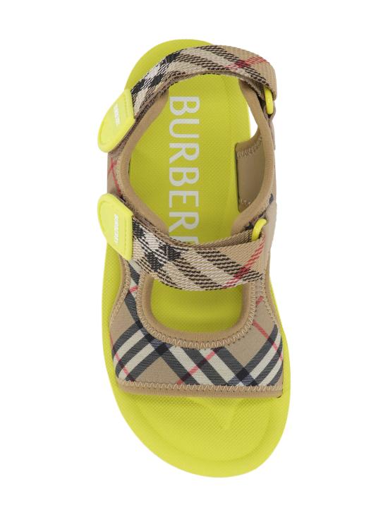 26SS [키즈] 버버리 스니커즈 8118436 X Sand ip check green - BURBERRY