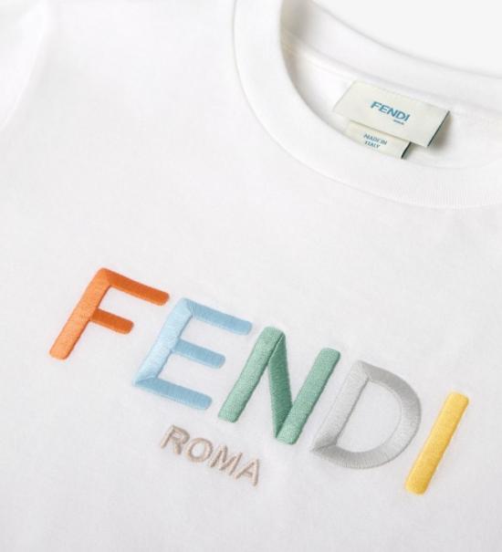 26SS [키즈] 펜디 티셔츠 JUI206 7AJF0TU9 Gesso - FENDI