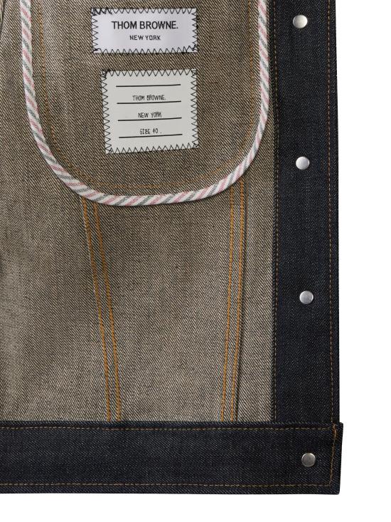 26SS 톰브라운 셀비지 데님 슈렁큰 재킷 FBC948U F1101415 Blue - THOM BROWNE