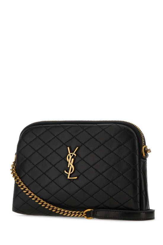 26SS 생로랑 퀼티드 램스킨 가비 지퍼 파우치 7336671EL07 1000 Black - SAINT LAURENT