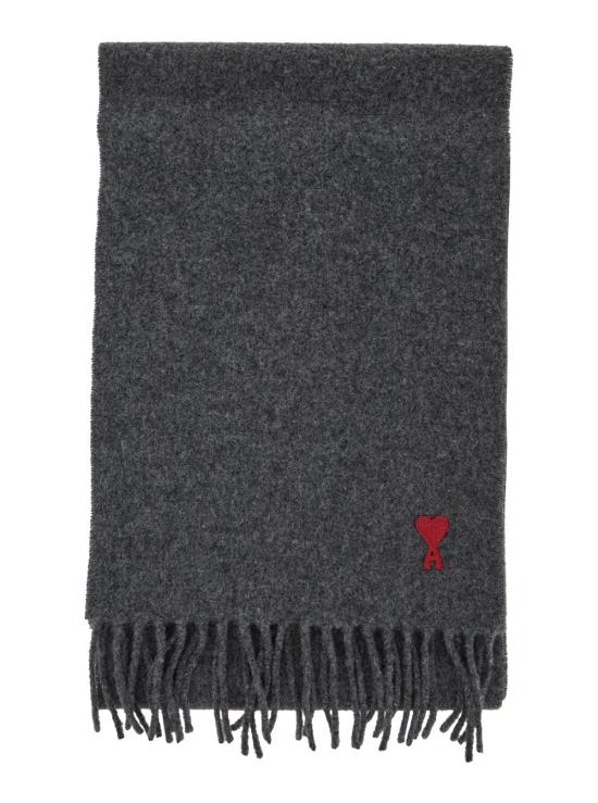 26SS 아미 스몰 하트 로고 울 클래식 머플러 BFUSF405334061 Grey