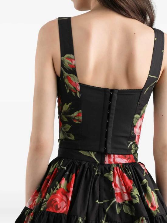 26SS 돌체앤가바나 민소매 티셔츠 F7BB1THS5UT HN5ZN BOUQUET ROSE F NERO - DOLCE & GABBANA