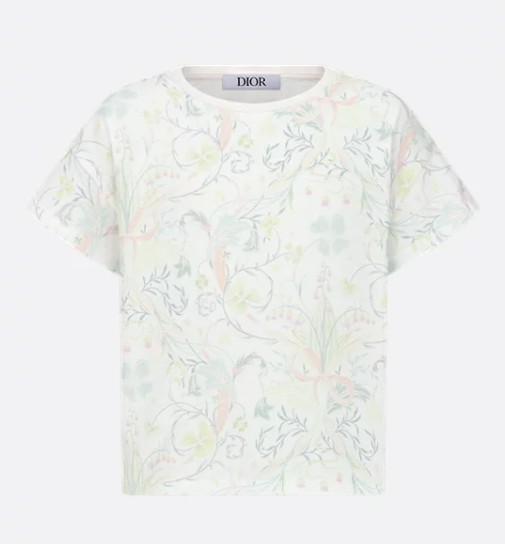 26SS [키즈] 디올 티셔츠 6SBM13TEEL 07D WHITE MULT