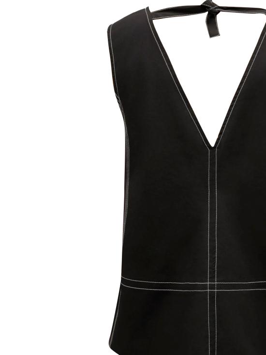 26SS 가니 코튼 A라인 슬리브리스 탑 A1040068 099 Black - GANNI