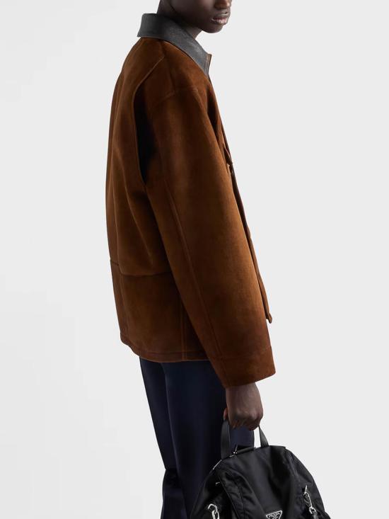 26SS 프라다 스웨이드 카방 자켓 프라다 UPS694173BSOOOF0324 Brown - PRADA