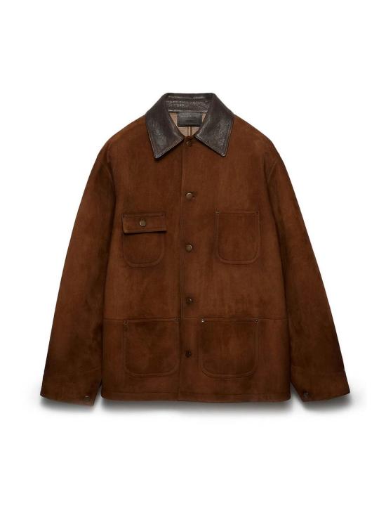 26SS 프라다 스웨이드 카방 자켓 프라다 UPS694173BSOOOF0324 Brown