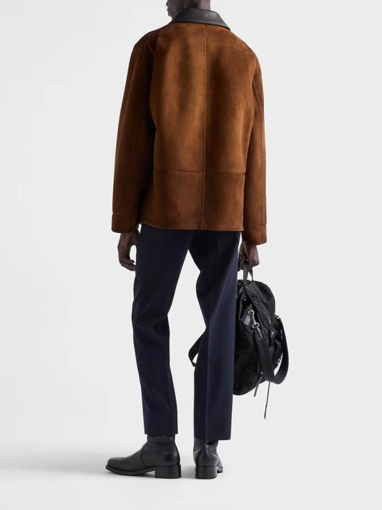 26SS 프라다 스웨이드 카방 자켓 프라다 UPS694173BSOOOF0324 Brown - PRADA